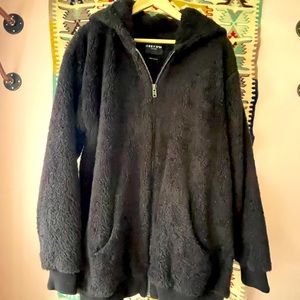 Obey hooded fuzzy jacket